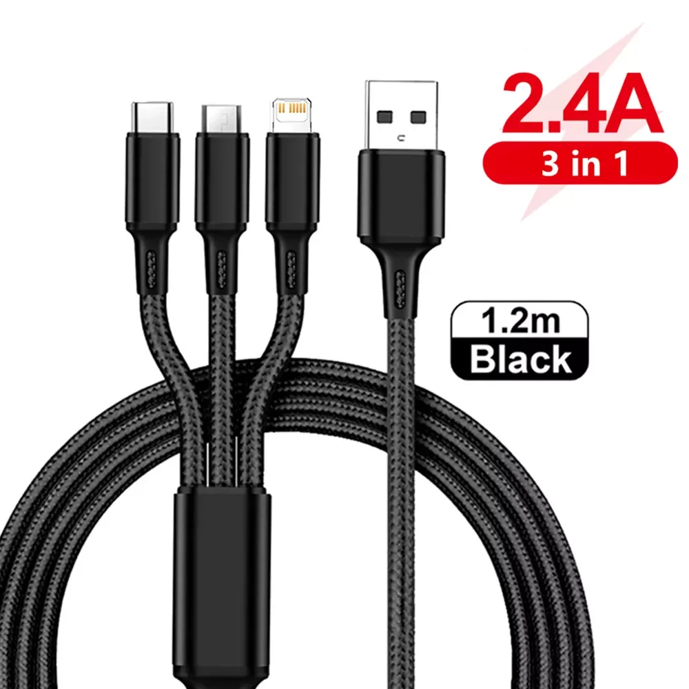 Hot Sell 3 In 1 Micro USB Type C Charger Cable Multi Usb Port Multiple Usb Charging Cord Usbc Mobile Phone Wire For Samsung S10
Hot Sell 3 In 1 Micro USB Type C Charger Cable Multi Usb Port Multiple Usb Charging Cord Usbc Mobile Phone Wire For Samsung S10