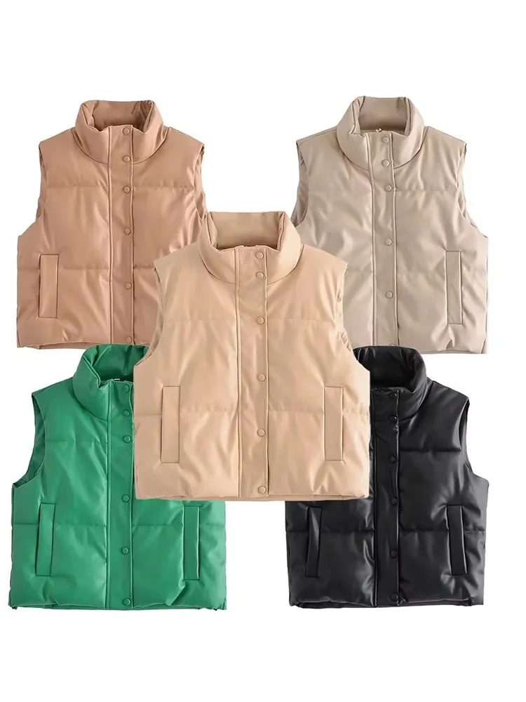 PB & ZA2022 fall and winter new women's fashion high collar explosive models of leather cotton vest 4341726
PB & ZA2022 fall and winter new women's fashion high collar explosive models of leather cotton vest 4341726
