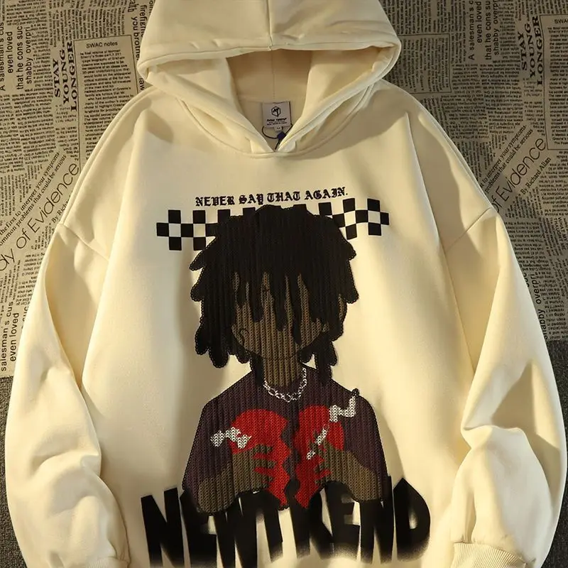 Retro European and N Street Hip-hop Hip-hop Hoodie Men's Autumn and Winter Loose Tide High Street Extra Velvet Thickening
Retro European and N Street Hip-hop Hip-hop Hoodie Men's Autumn and Winter Loose Tide High Street Extra Velvet Thickening