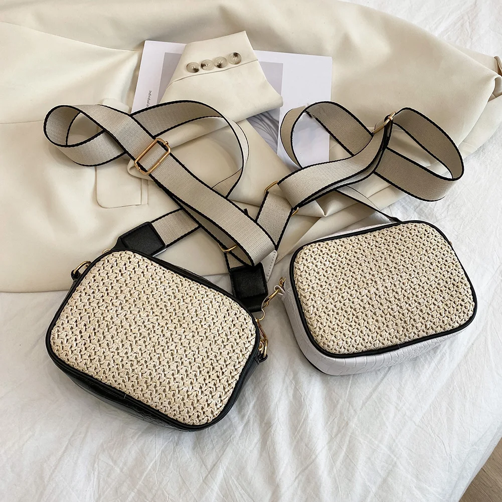 Женская пляжная сумка для телефона, мессенджер контрастных цветов из плетеной соломы на ремне из искусственной кожи, дамская сумочка через ...
Женская пляжная сумка для телефона, мессенджер контрастных цветов из плетеной соломы на ремне из искусственной кожи, дамская сумочка через ...