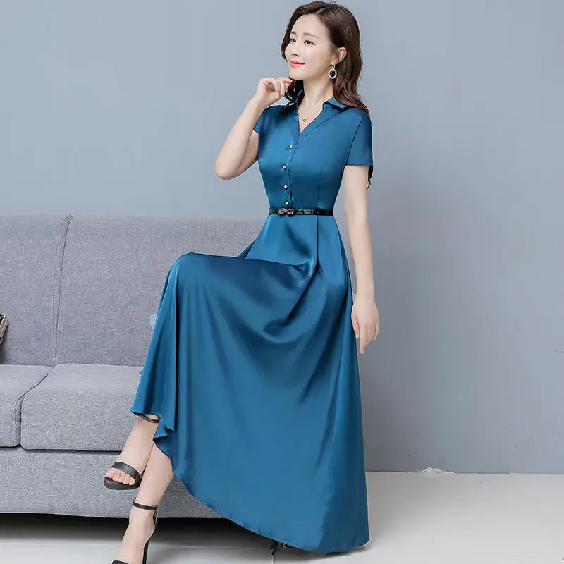 Женский сарафан средней длины с поясом, однотонное элегантное платье с коротким рукавом и отложным воротником для работы и офиса, модель M96 на лето, 2023
Женский сарафан средней длины с поясом, однотонное элегантное платье с коротким рукавом и отложным воротником для работы и офиса, модель M96 на лето, 2023
