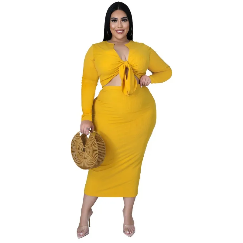 Two Piece Women Skirts Sets Full Sleeve Lace Up Crop Tops Outfits Spring Autumn Solid Knitted Streetwear Empire Long Skirt Suits
Two Piece Women Skirts Sets Full Sleeve Lace Up Crop Tops Outfits Spring Autumn Solid Knitted Streetwear Empire Long Skirt Suits