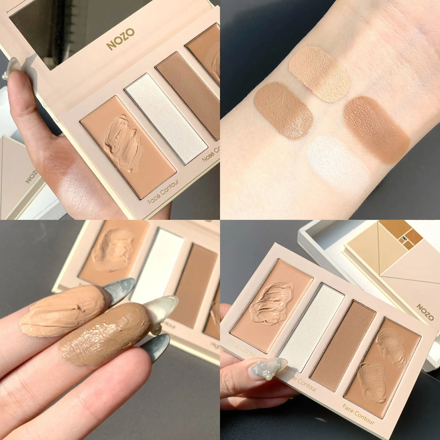 

4-color Concealer Foundation Makeup Nose Shadow Facial Contour Palette Long-lasting Coverage of Dark Circles and Acne Marks