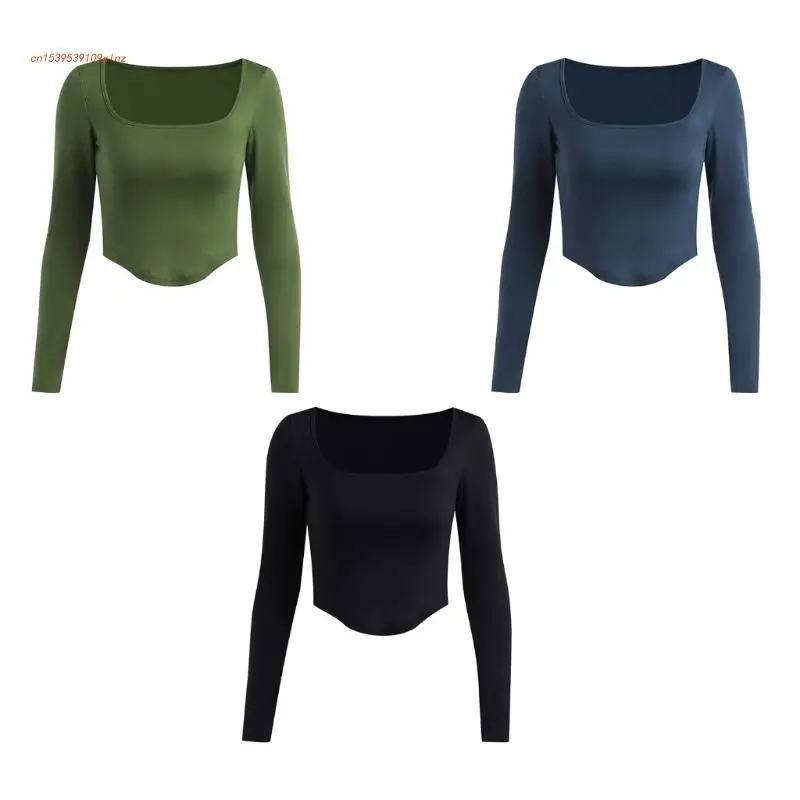 Укороченный Топ с длинным рукавом, футболки, женские Сексуальные облегающие пуловеры, базовые обтягивающие футболки, Топ
Укороченный Топ с длинным рукавом, футболки, женские Сексуальные облегающие пуловеры, базовые обтягивающие футболки, Топ