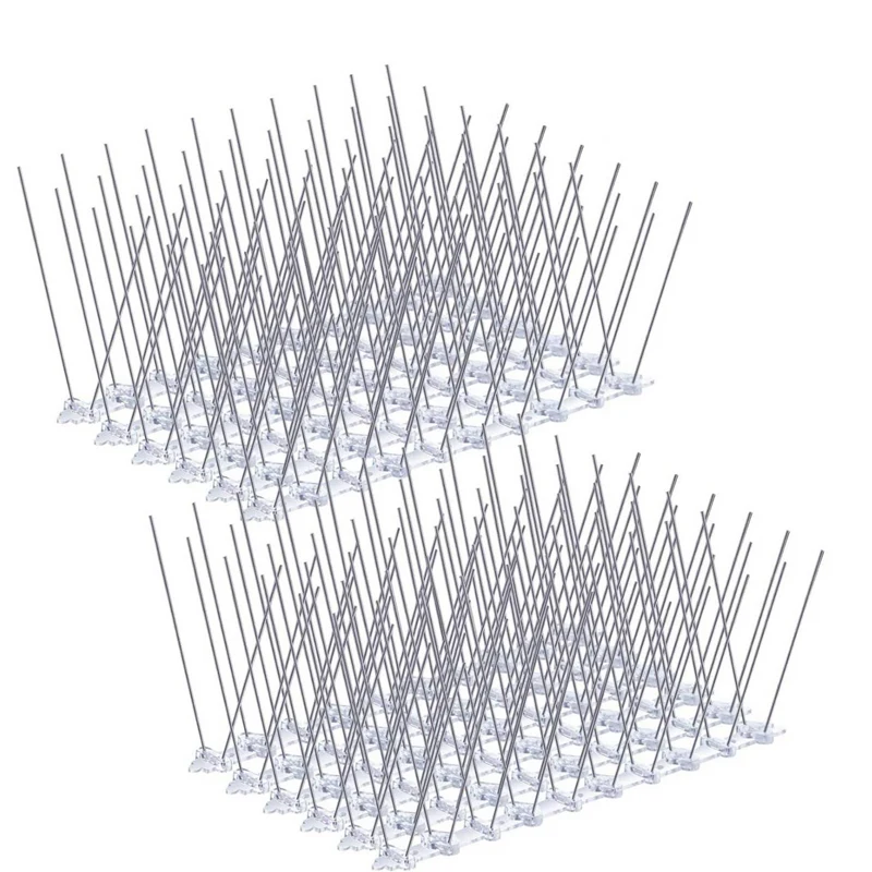 

100 Pcs Bird Spikes, Stainless Steel Bird Deterrent Spikes Cover For Fence Railing Walls Roof Yard