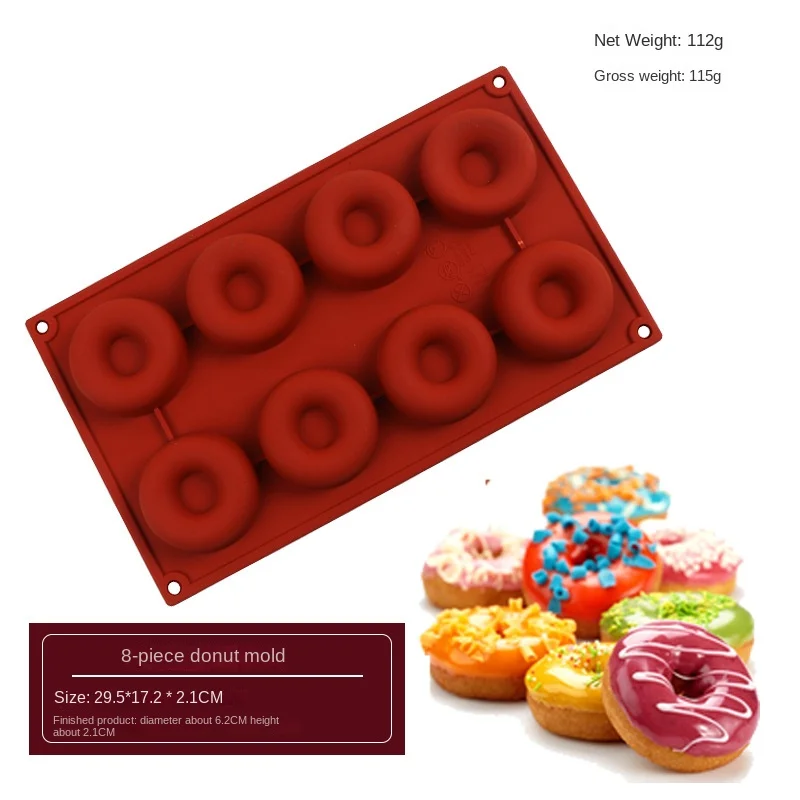 8-Cavity Donut Silicone Mold Doughnut Cake Chocolate Muffin Pan Ice Tray Grid Baking Tool High Temperature Resistance
8-Cavity Donut Silicone Mold Doughnut Cake Chocolate Muffin Pan Ice Tray Grid Baking Tool High Temperature Resistance