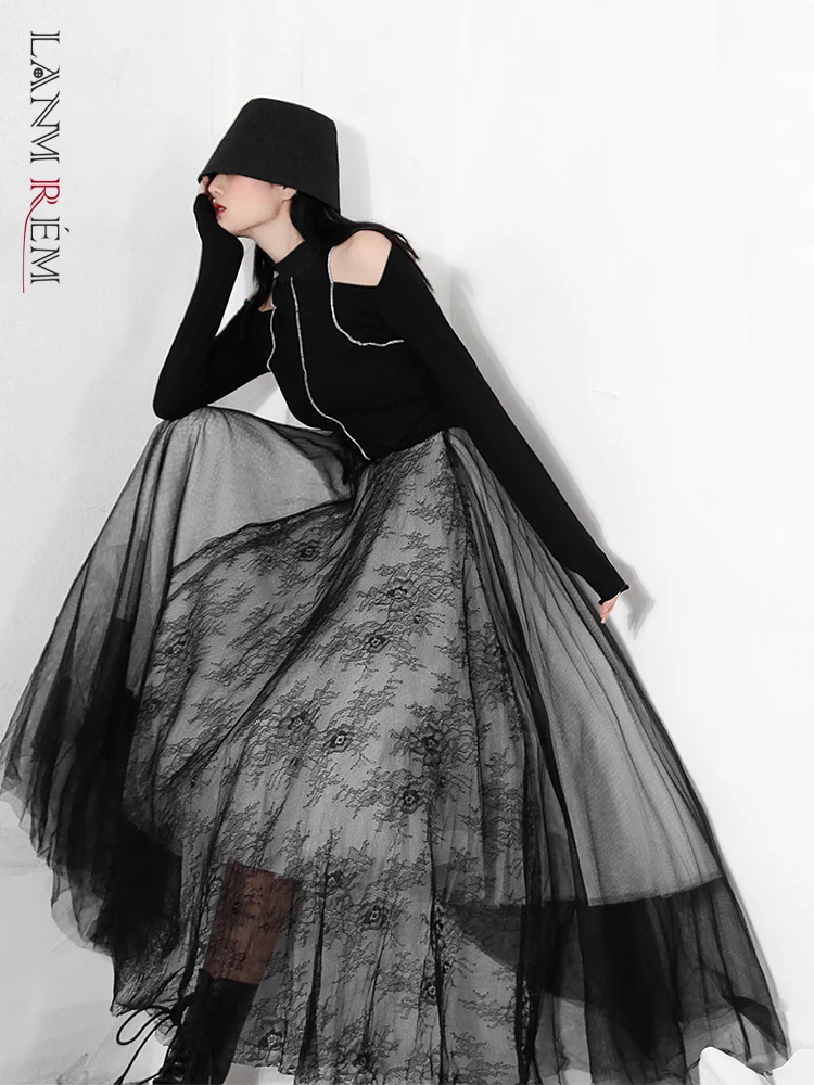 LANMREM 2022 Spring Summer Multi-layer Mesh Puffy Skirt Lace Stitched A-line Black Flower Skirts Female Fashion Streetwear 2M451
LANMREM 2022 Spring Summer Multi-layer Mesh Puffy Skirt Lace Stitched A-line Black Flower Skirts Female Fashion Streetwear 2M451