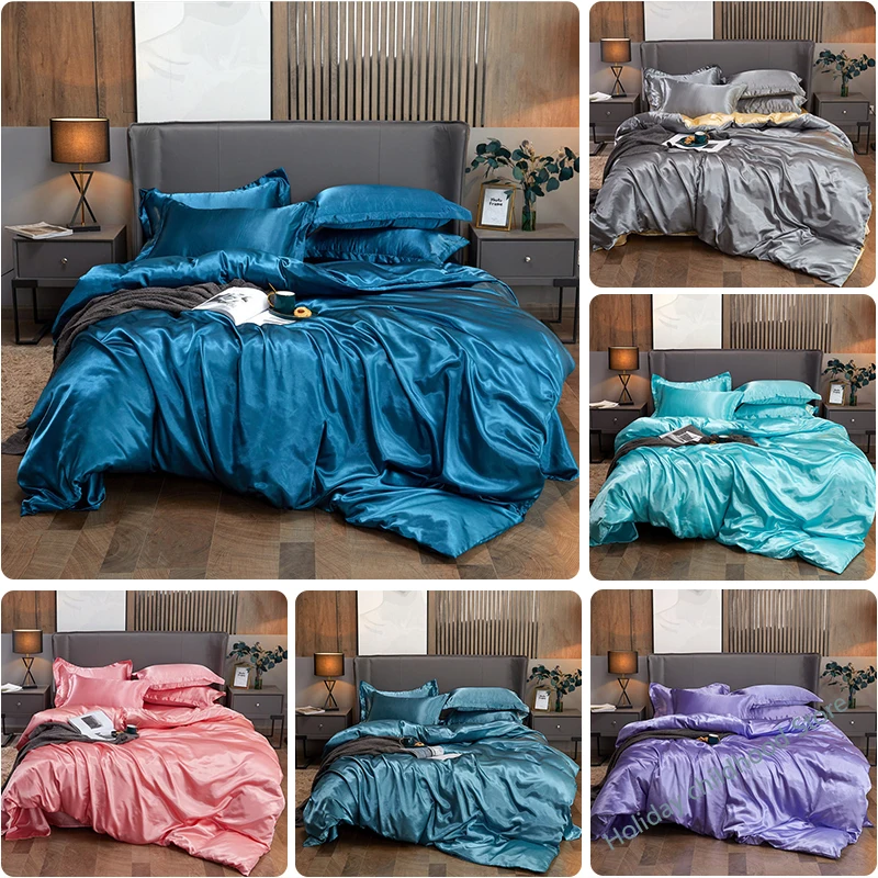 Luxury Emulation Silk Satin Duvet Cover Queen High Quality King Size Smooth Quilt Cover Solid Color High End Comforter Cover
Luxury Emulation Silk Satin Duvet Cover Queen High Quality King Size Smooth Quilt Cover Solid Color High End Comforter Cover