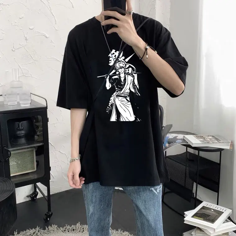 Gintama Anime Sakata Gintoki Kagura T-shirt Male Hip Hop Streetwear Harajuku Loose Tees Fashion Men Women Cotton Manga Tshirt
Gintama Anime Sakata Gintoki Kagura T-shirt Male Hip Hop Streetwear Harajuku Loose Tees Fashion Men Women Cotton Manga Tshirt
