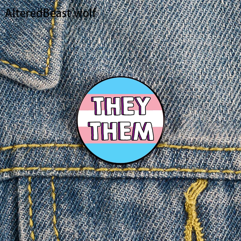 They Them Pronouns Pin Custom cute Brooches Shirt Lapel teacher tote Bag backpacks Badge Cartoon gift brooches pins for women
They Them Pronouns Pin Custom cute Brooches Shirt Lapel teacher tote Bag backpacks Badge Cartoon gift brooches pins for women