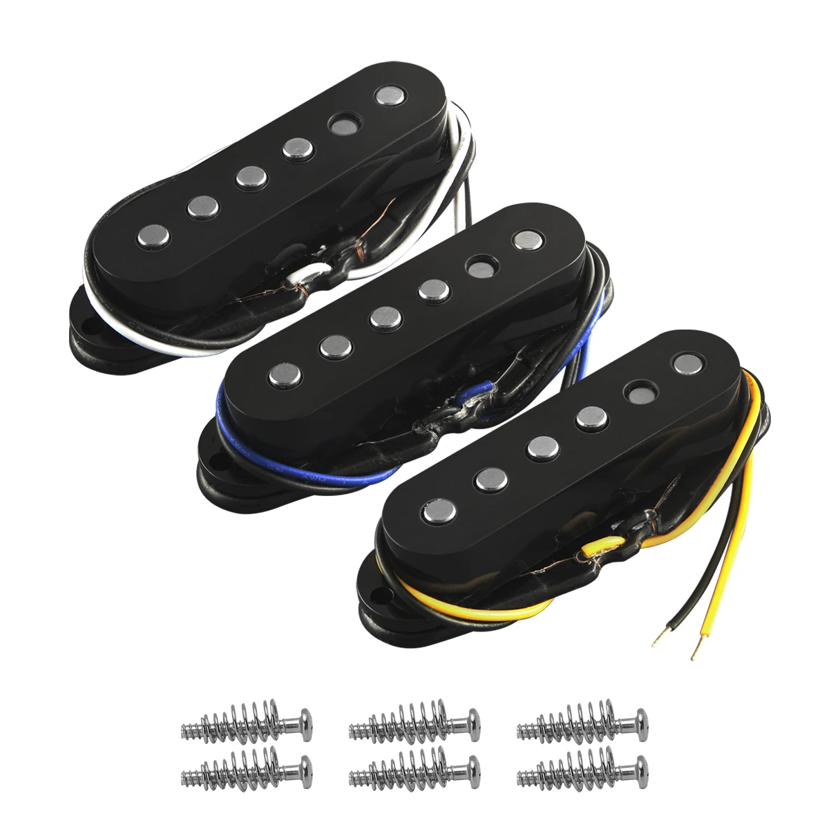 FLEOR 3pcs Alnico 5 Single Coil Pickups Neck+Middle+Bridge Pickups Staggered-Pole ,White/Black/Yellow Choose
FLEOR 3pcs Alnico 5 Single Coil Pickups Neck+Middle+Bridge Pickups Staggered-Pole ,White/Black/Yellow Choose