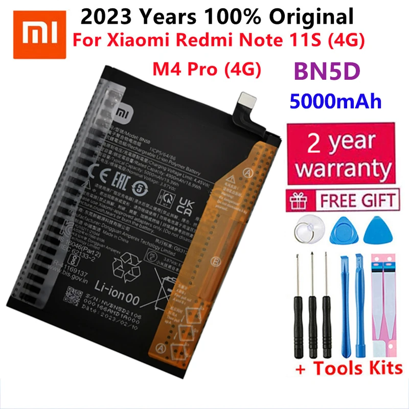 100% Original New High Quality Xiao Mi BN5D Battery For Xiaomi Redmi Note 11S 11 S 4G M4 Pro 4G 5000mAh Batteries Bateria 
100% Original New High Quality Xiao Mi BN5D Battery For Xiaomi Redmi Note 11S 11 S 4G M4 Pro 4G 5000mAh Batteries Bateria