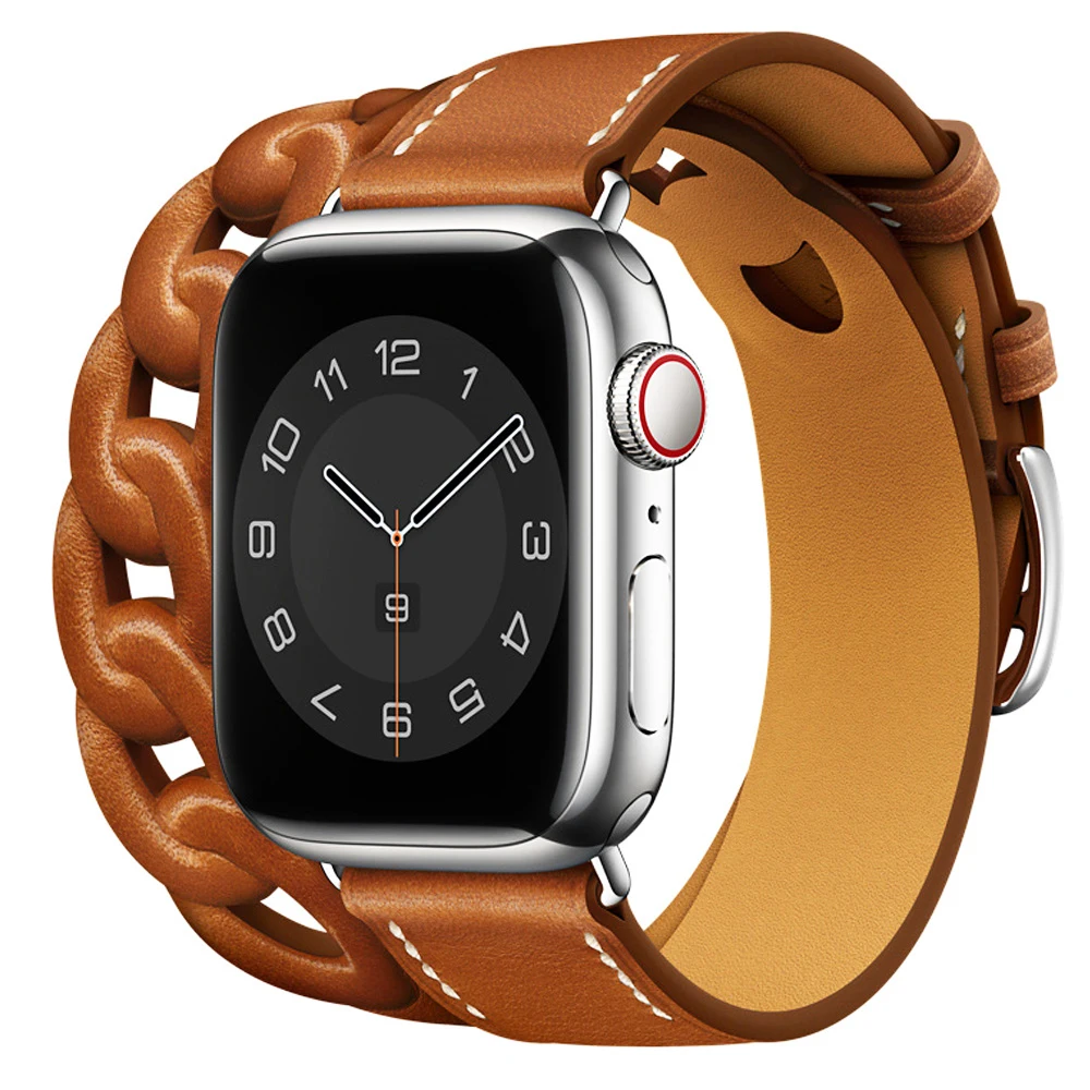 Gourmette Double Tour For Apple Watch band 44mm 45mm 42mm 40mm 41mm 38mm Genuine Leather bracelet iWatch serie 7 6 5 3 se strap
Gourmette Double Tour For Apple Watch band 44mm 45mm 42mm 40mm 41mm 38mm Genuine Leather bracelet iWatch serie 7 6 5 3 se strap