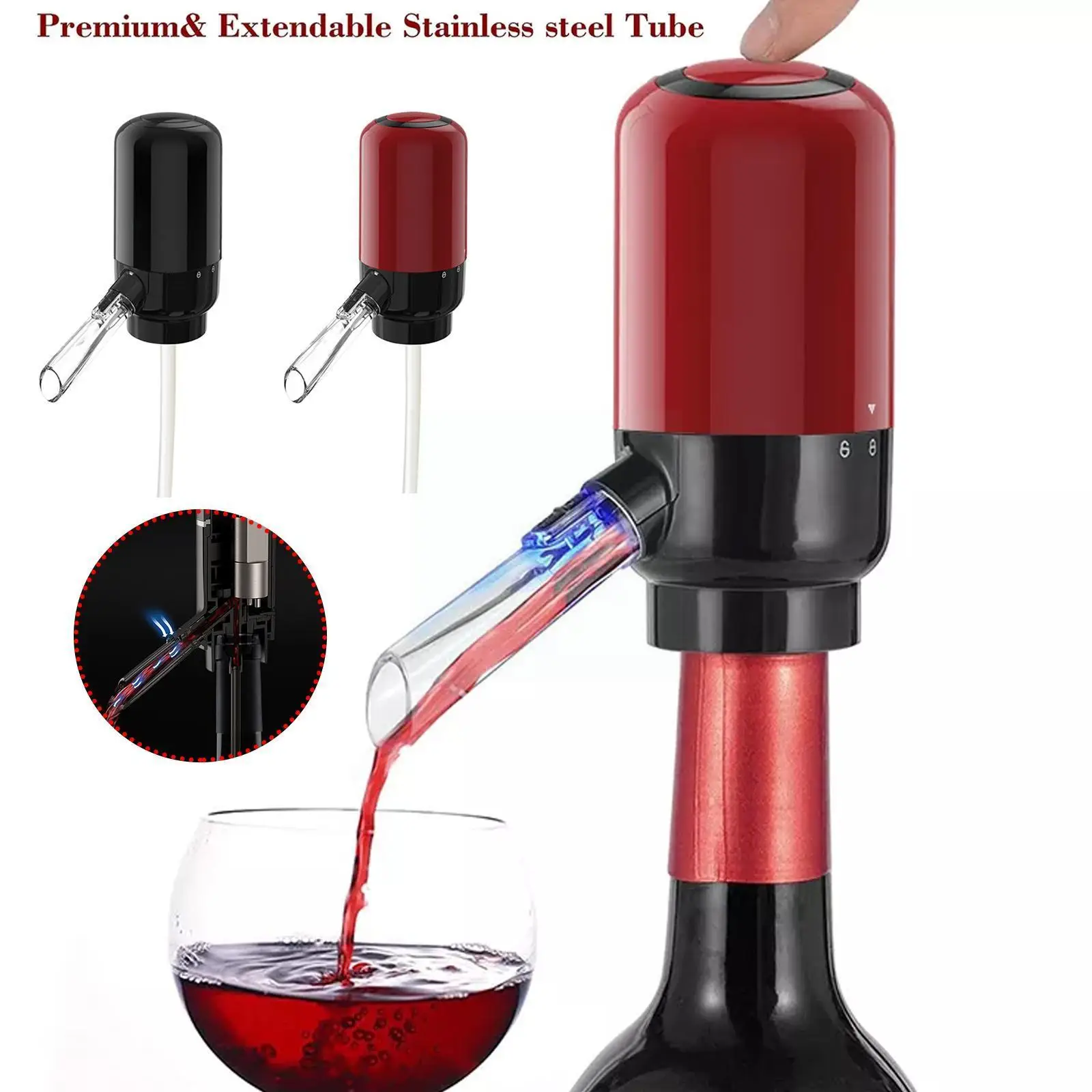 Electric Wine Decanter Dispenser Instant Quick Sobering Automatic Wine Decanter Aerator Pourer For Kitchen Party Essential I7H1
Electric Wine Decanter Dispenser Instant Quick Sobering Automatic Wine Decanter Aerator Pourer For Kitchen Party Essential I7H1