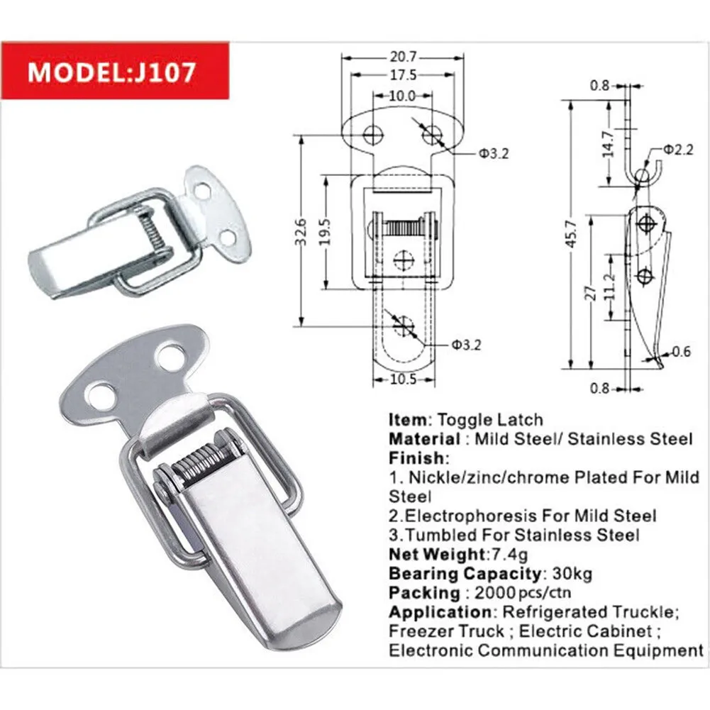 4PCS Stainless Steel Spring Loaded Clamp Clip Case Box Latch Catch Toggle Buckle Cabinet Furniture Luggage Case Toolbox
4PCS Stainless Steel Spring Loaded Clamp Clip Case Box Latch Catch Toggle Buckle Cabinet Furniture Luggage Case Toolbox