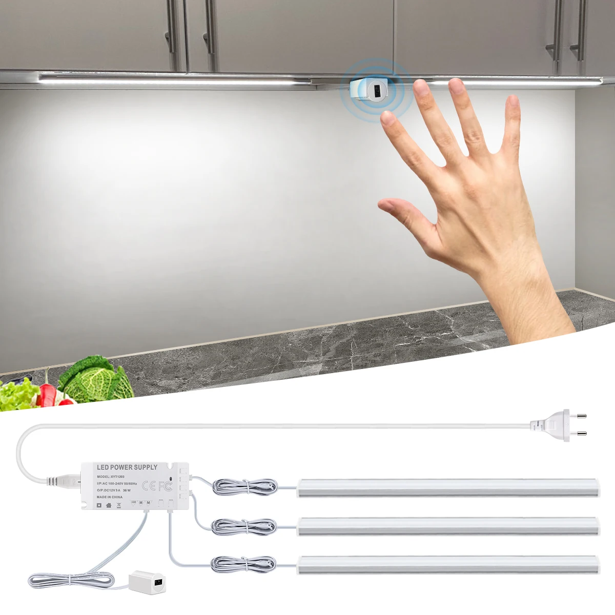 US 110V EU 220V Hand Sweep Sensor Bar Lamp Motion LED Sensor Light Kitchen Under Cabinet luminaria lights for bedroom Wardrobe
US 110V EU 220V Hand Sweep Sensor Bar Lamp Motion LED Sensor Light Kitchen Under Cabinet luminaria lights for bedroom Wardrobe
