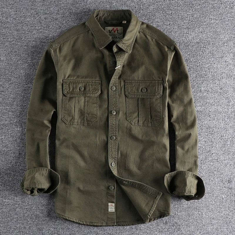 Men Amekaji Shirt Cargo Washed Long Sleeve Canvas Cotton Military Uniform Light Casual Work Safari Style Male Shirts Top Coats
Men Amekaji Shirt Cargo Washed Long Sleeve Canvas Cotton Military Uniform Light Casual Work Safari Style Male Shirts Top Coats