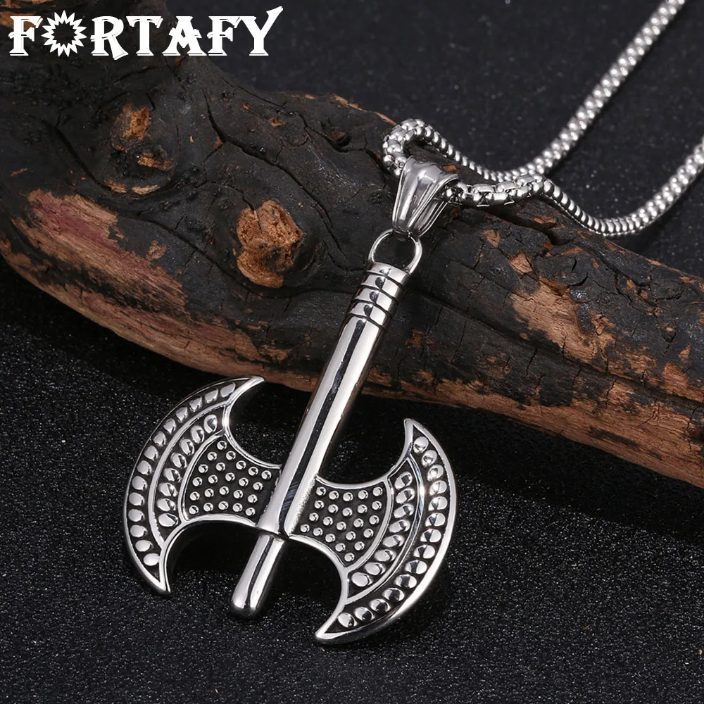 New Vintage Heavy Viking Axe Charm Pendant Jewelry Stainless Steel Necklace Courage Pendant for Men Jewelry Gift FR0426
New Vintage Heavy Viking Axe Charm Pendant Jewelry Stainless Steel Necklace Courage Pendant for Men Jewelry Gift FR0426