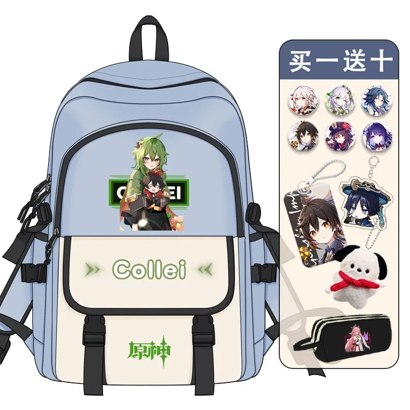 Anime games Genshin Impact cos Collei Barbara Diona Fischl hutao etc. Casual cartoon printed unisex nylon backpack
Anime games Genshin Impact cos Collei Barbara Diona Fischl hutao etc. Casual cartoon printed unisex nylon backpack