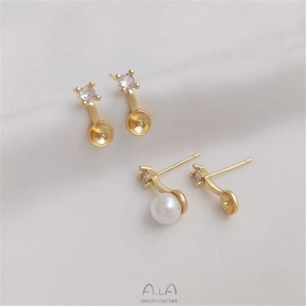 14K gold plated single zirconium bead stud S925 silver needle adhesive crystal pearl earrings DIY earpiece accessories
14K gold plated single zirconium bead stud S925 silver needle adhesive crystal pearl earrings DIY earpiece accessories