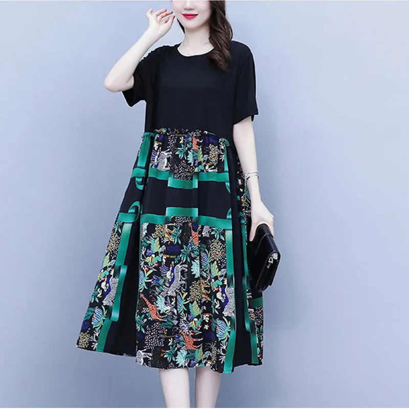Elegant O-Neck Spliced Loose Printed Ruffles Midi Dress Women's Clothing 2023 Summer New Short Sleeve Office Lady Floral Dress
Elegant O-Neck Spliced Loose Printed Ruffles Midi Dress Women's Clothing 2023 Summer New Short Sleeve Office Lady Floral Dress