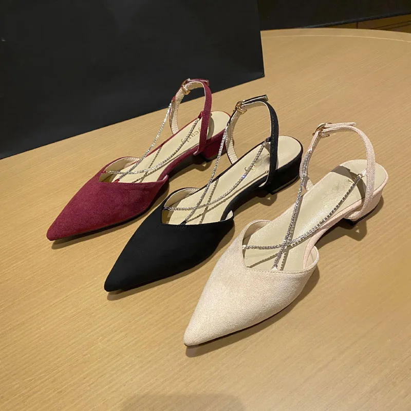 Hot Sale Pointed Toe Sandals Womens 3CM/5CM Chunky Heel Shoe Sexy Summer Suede Party Banquet Sandal for Woman
Hot Sale Pointed Toe Sandals Womens 3CM/5CM Chunky Heel Shoe Sexy Summer Suede Party Banquet Sandal for Woman