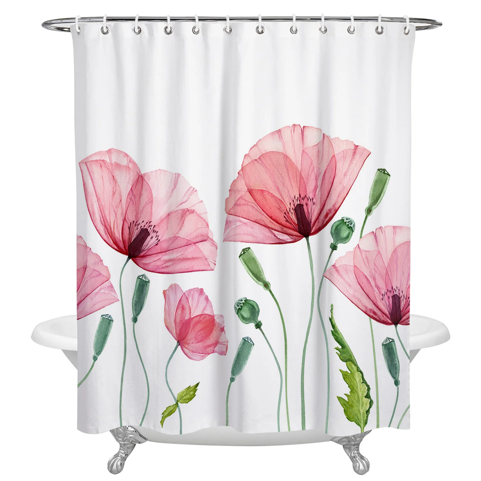 Poppy Flower Plant Bathroom Shower Curtain Home Decor Polyester Fabric Waterproof Shower Curtains with Hooks
Poppy Flower Plant Bathroom Shower Curtain Home Decor Polyester Fabric Waterproof Shower Curtains with Hooks