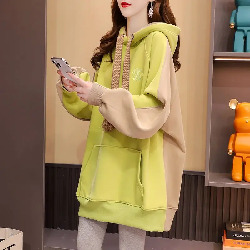 Causal New Fashion Spring Autumn 2023 Women Patchwork Full Sleeves Hooded Mid-Length Drawstring Hoodies Oversized 4XL Korean
Causal New Fashion Spring Autumn 2023 Women Patchwork Full Sleeves Hooded Mid-Length Drawstring Hoodies Oversized 4XL Korean