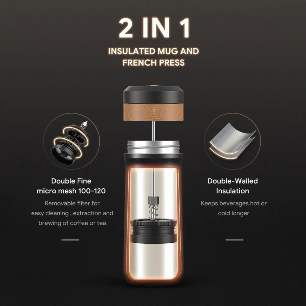 Stainless Steel Convenient French Press Coffee Maker Portable Coffee Pot Wide Mouth for Office
Stainless Steel Convenient French Press Coffee Maker Portable Coffee Pot Wide Mouth for Office
