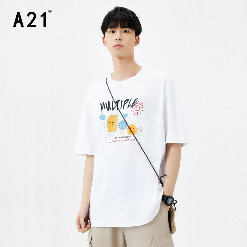 A21 Summer 2022 Men Oversized O-neck Short Sleeve T-shirt Fashion White Anime Print Male Cotton Tees Casual Clothes
A21 Summer 2022 Men Oversized O-neck Short Sleeve T-shirt Fashion White Anime Print Male Cotton Tees Casual Clothes