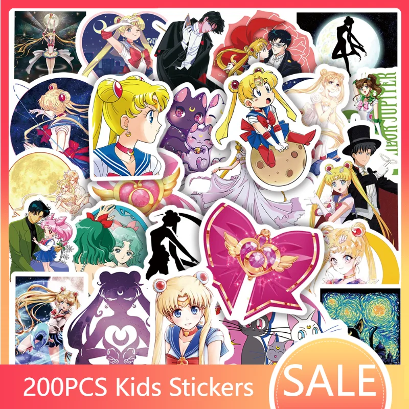 200pcs Sailor Moon Sticker Waterproof Suitcase Guitar Skateboard Sticker Cute Anime Stickers Laptop Skin Kawaii Packaging
200pcs Sailor Moon Sticker Waterproof Suitcase Guitar Skateboard Sticker Cute Anime Stickers Laptop Skin Kawaii Packaging