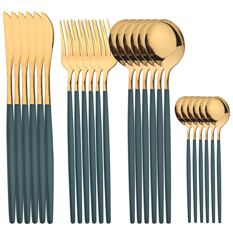 24Pcs Dinnerware Set Stainless Steel Cutlery Knife Fork Coffee Spoon Kitchen Dinner Western Black Flatware Mirror Silverware
24Pcs Dinnerware Set Stainless Steel Cutlery Knife Fork Coffee Spoon Kitchen Dinner Western Black Flatware Mirror Silverware