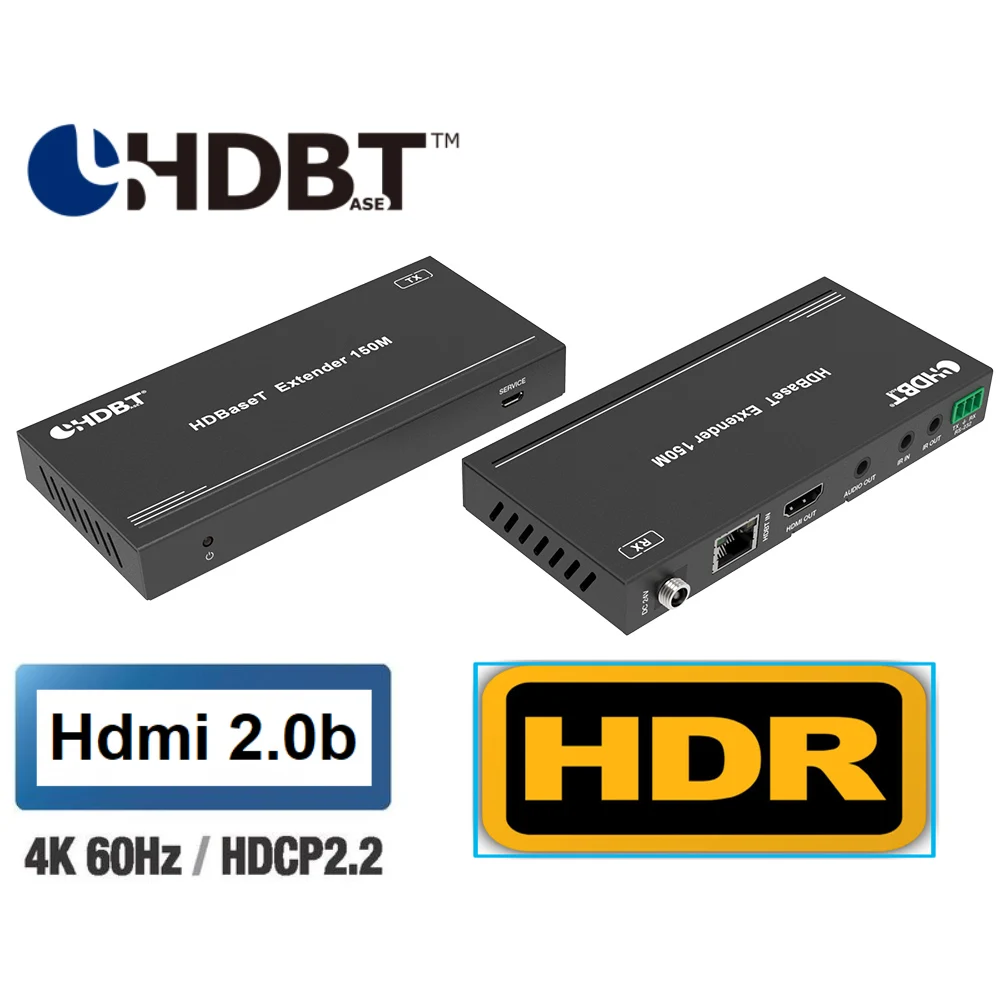 HDMI HDbaset Extender 4K 60HZ over Cat5e Cable HDMI 2.0 Extender HDR with Audio HDBaset Receiver transmitter up to 150M
HDMI HDbaset Extender 4K 60HZ over Cat5e Cable HDMI 2.0 Extender HDR with Audio HDBaset Receiver transmitter up to 150M