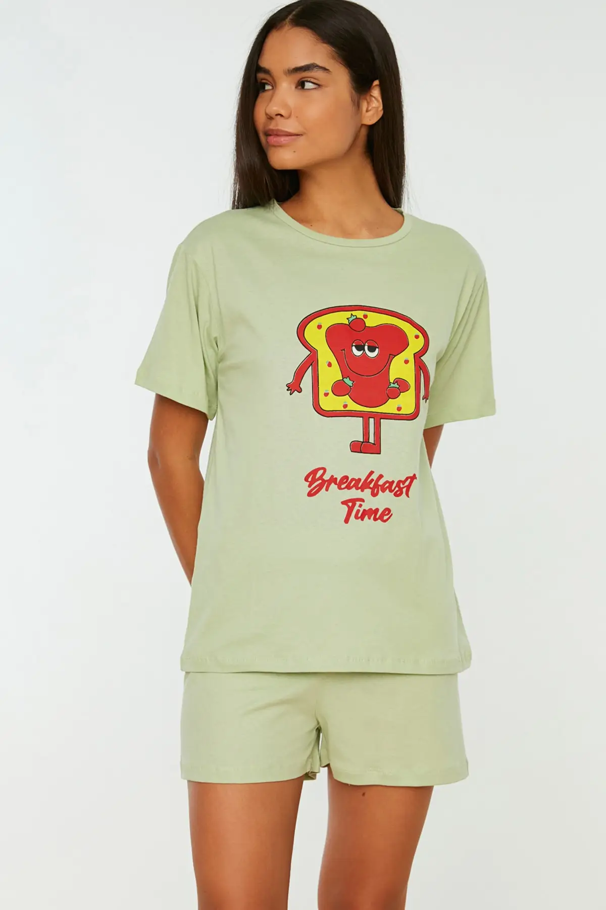 Women's Pajamas Green Printed Knitted Sleep Lounge Pajamas Nightwear Sleepwear Night Suit Casual Home Clothing
Women's Pajamas Green Printed Knitted Sleep Lounge Pajamas Nightwear Sleepwear Night Suit Casual Home Clothing