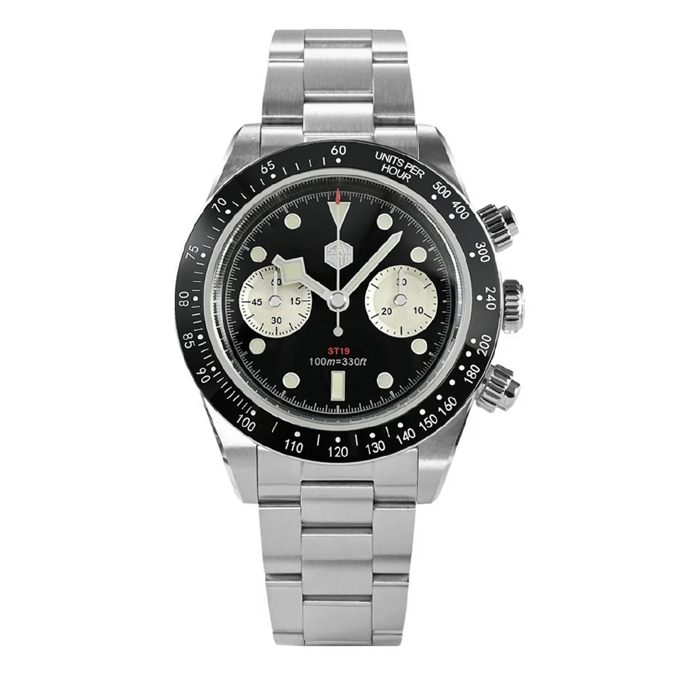 San Martin Men Chronograph Watches 40MM Retro Panda Manual Wind Mechanical Wristwatch Sapphire 100M Waterproof Luminous ST1901
San Martin Men Chronograph Watches 40MM Retro Panda Manual Wind Mechanical Wristwatch Sapphire 100M Waterproof Luminous ST1901