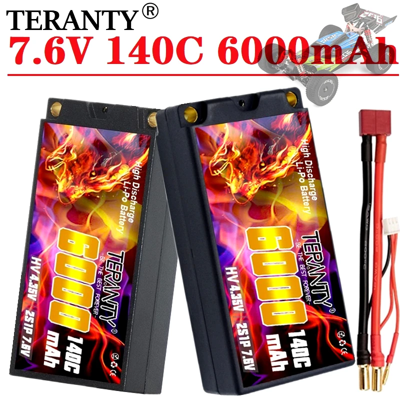 TERANTY Shorty Lipo 2S Battery 7.6V 6000mAh 140C/280C RC HV Lipo Battery with 5mm Bullet See Through for Car Truck Boat Parts
TERANTY Shorty Lipo 2S Battery 7.6V 6000mAh 140C/280C RC HV Lipo Battery with 5mm Bullet See Through for Car Truck Boat Parts