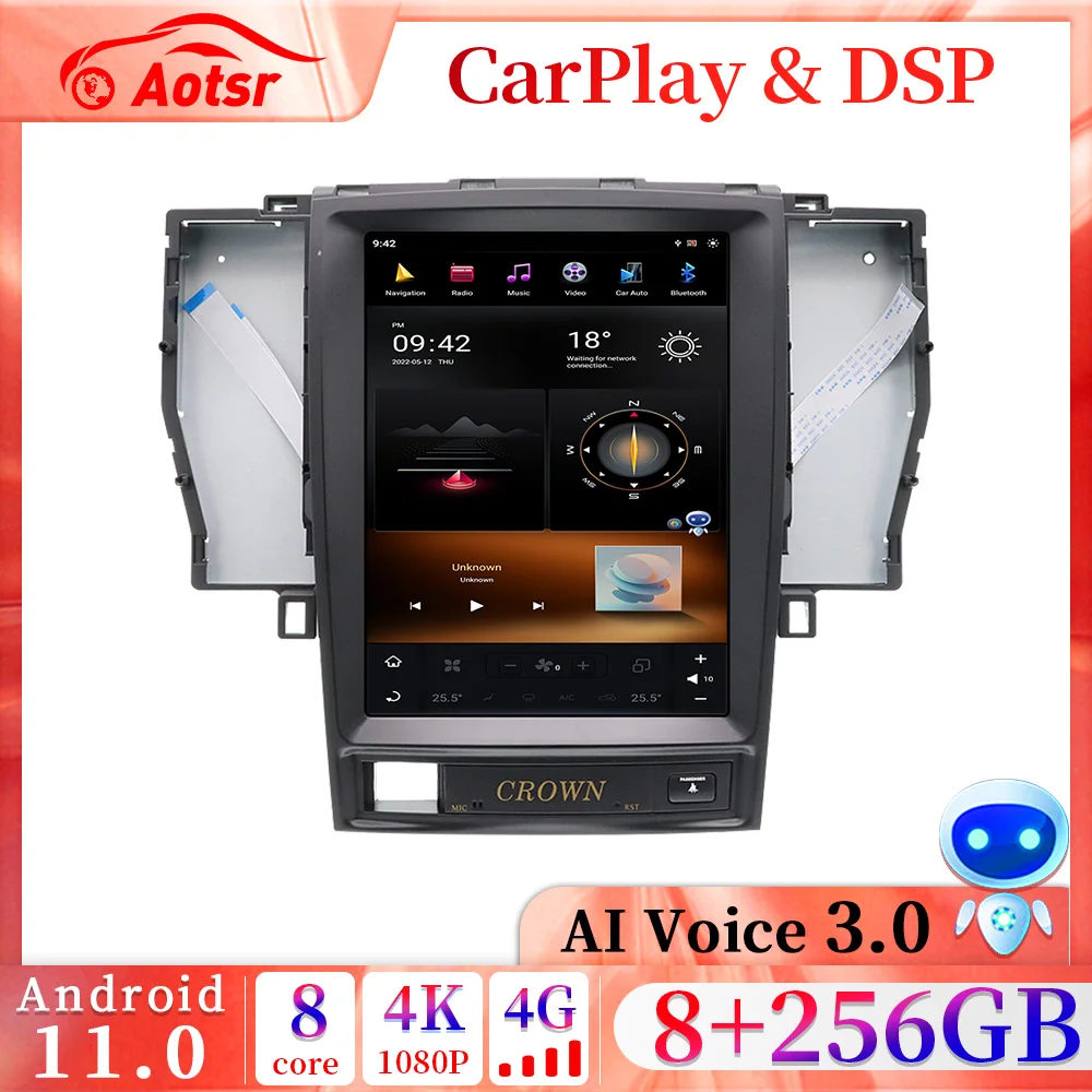 8+256GB 4G Qualcomm Tesla Screen Car Radio Gps Android 11.0 For Toyota Crown 12th 2005~2009 Multimedia Player calplay Head Unit 
8+256GB 4G Qualcomm Tesla Screen Car Radio Gps Android 11.0 For Toyota Crown 12th 2005~2009 Multimedia Player calplay Head Unit