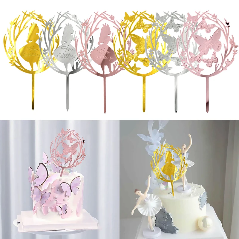 1pcs Butterfly Girl Acrylic Cake Toppers Golden Silver Happy Birthday Cake Topper for Kids Baby Shower Birthday Party Decoration
1pcs Butterfly Girl Acrylic Cake Toppers Golden Silver Happy Birthday Cake Topper for Kids Baby Shower Birthday Party Decoration