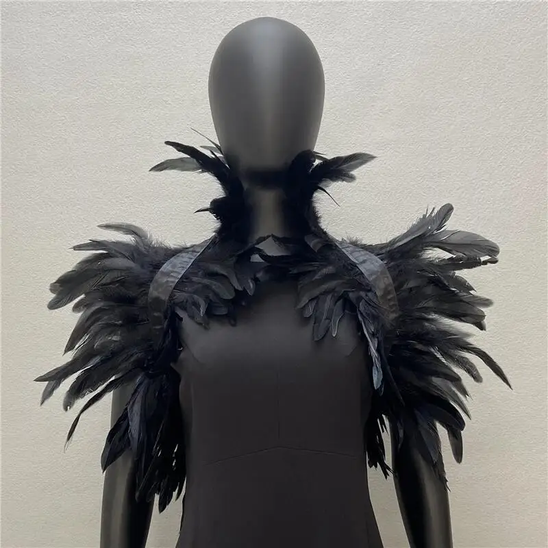 Goth Feather Shawl Masquerade Cape natural Feather Shrug Shawl Halloween Party Accessories Party Supplies
Goth Feather Shawl Masquerade Cape natural Feather Shrug Shawl Halloween Party Accessories Party Supplies