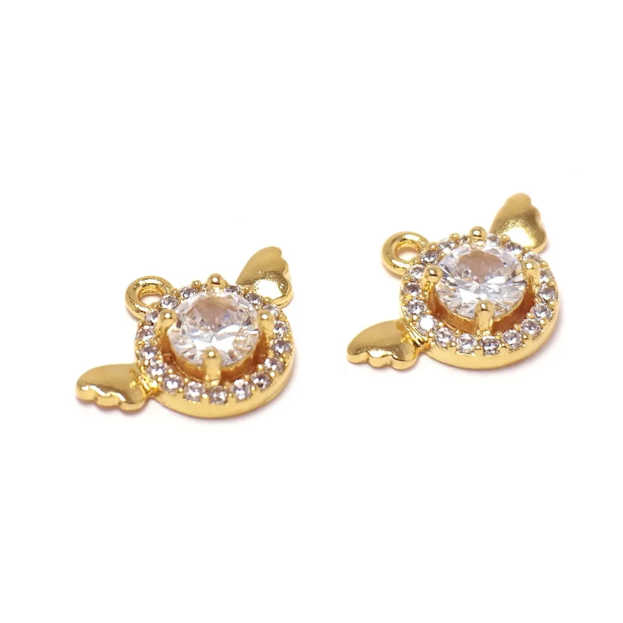 2pcs Wing Zircon Charms,Gold Color Plated Brass Earring Pendant,Angel Wing Pendant Earring Jewelry Necklace Making,Women Jewelry
2pcs Wing Zircon Charms,Gold Color Plated Brass Earring Pendant,Angel Wing Pendant Earring Jewelry Necklace Making,Women Jewelry