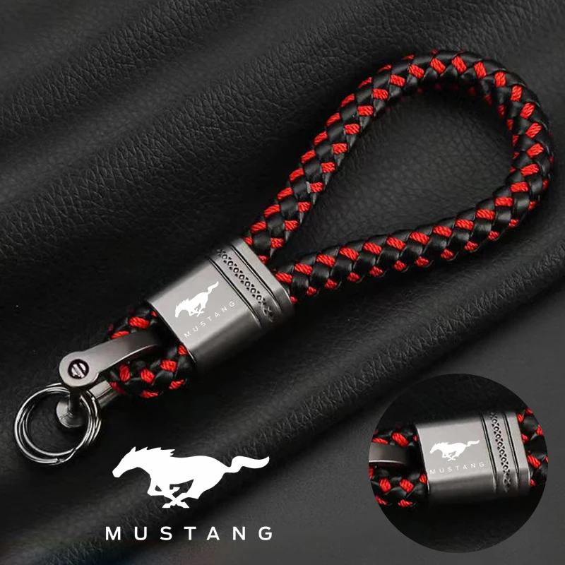 For Ford Mustang GT 350 500 2015 2016 2017 2018 Car ACCESSORIES Custom LOGO Braided Rope Keyring Metal Keychain 
For Ford Mustang GT 350 500 2015 2016 2017 2018 Car ACCESSORIES Custom LOGO Braided Rope Keyring Metal Keychain