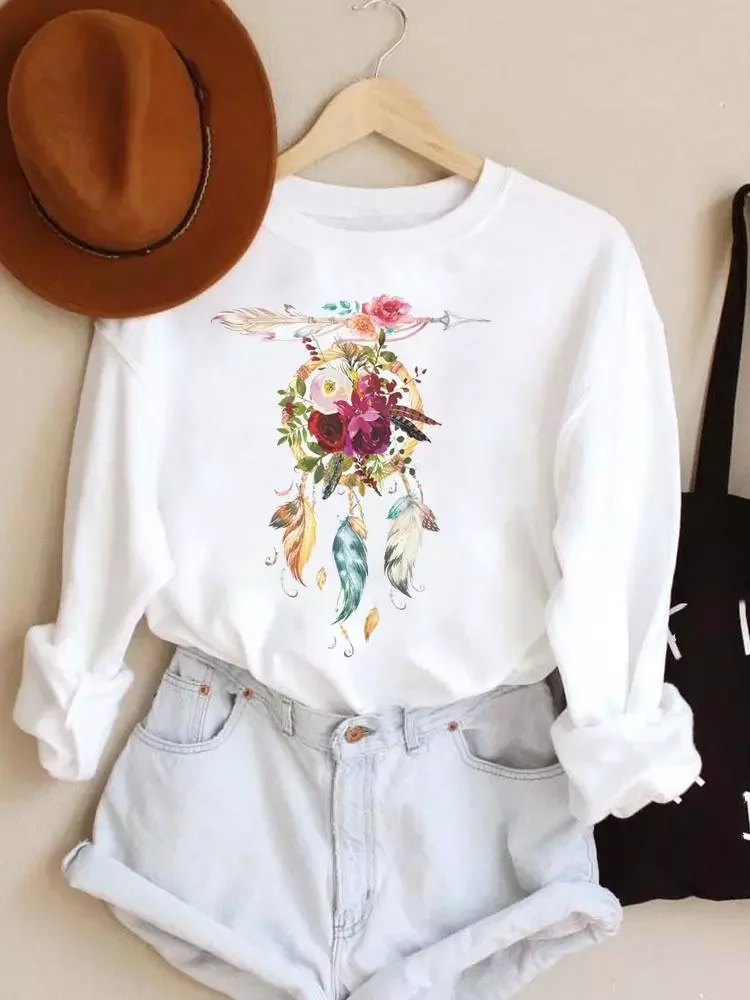 2023New Pullovers Flower Feather Arrow Vintage Ladies Womens Clothing Hoodies Spring Autumn Winter Woman Female Sweatshirts
2023New Pullovers Flower Feather Arrow Vintage Ladies Womens Clothing Hoodies Spring Autumn Winter Woman Female Sweatshirts