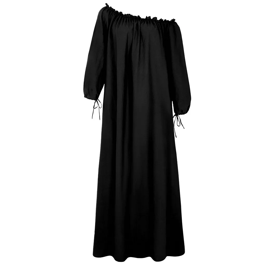 

Осень 2020 Новинка винтажное свободное однотонное черное платье для беременных с длинным рукавом в национальном стиле