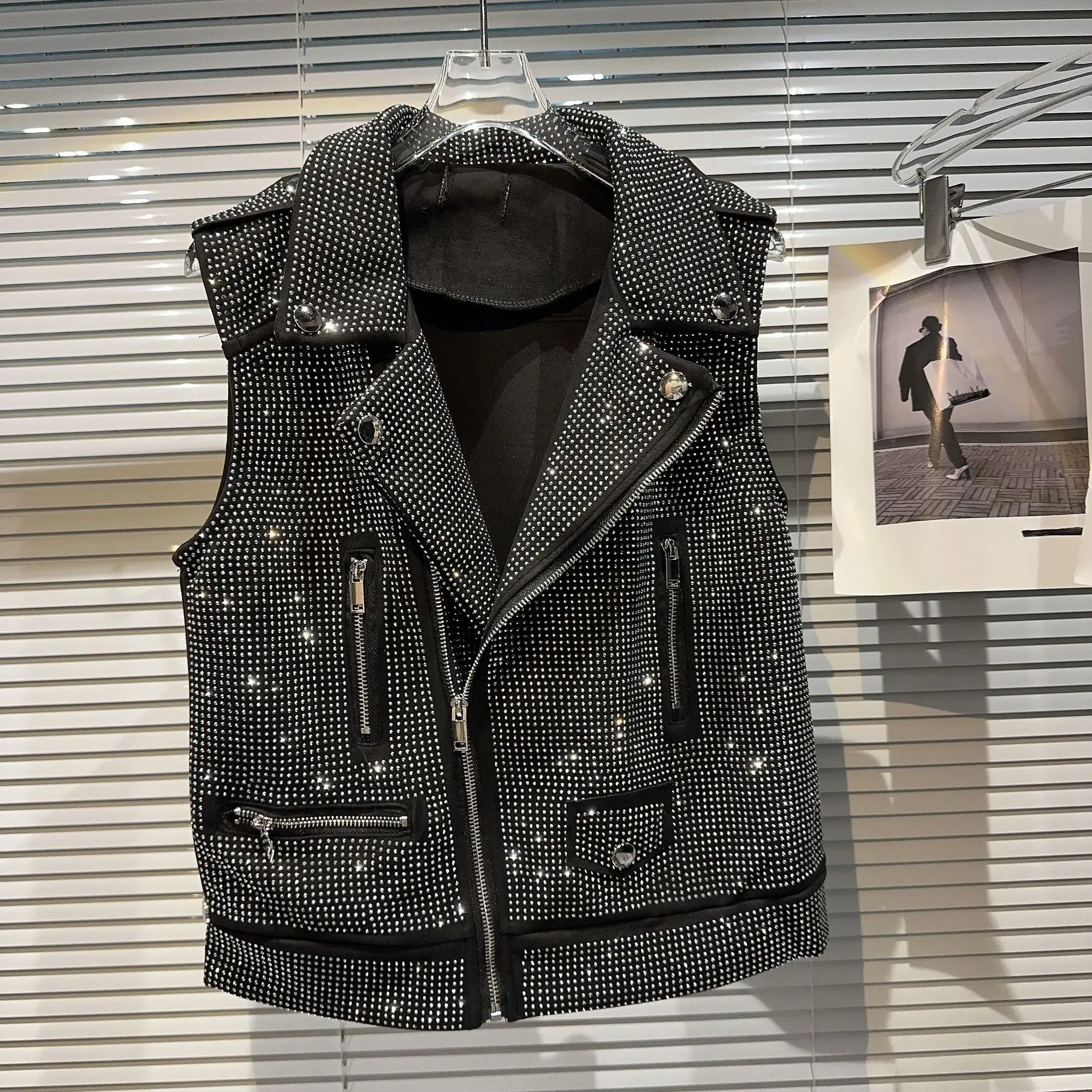 Women's Sequin Diamond Sleeveless Vest Sparkly Casual Zipper Up Waistcoat Mote Jackets Black Glitter Vest Coat
Women's Sequin Diamond Sleeveless Vest Sparkly Casual Zipper Up Waistcoat Mote Jackets Black Glitter Vest Coat