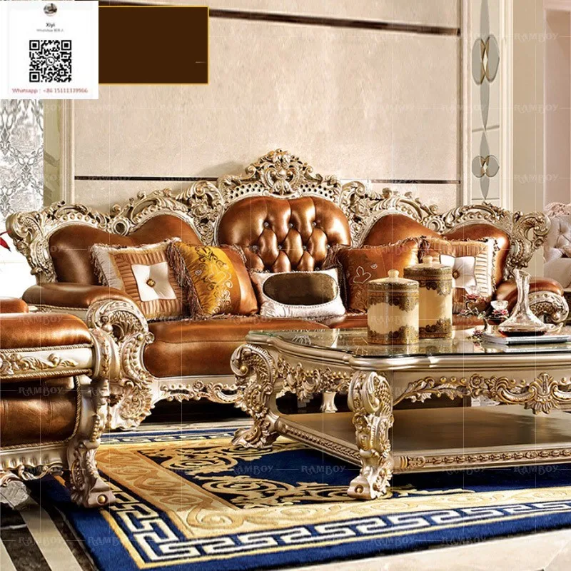 High Quality Italian Solid Wood Carved Leather Sofa French Luxury Large-sized Living Room Sofa furniture living room
High Quality Italian Solid Wood Carved Leather Sofa French Luxury Large-sized Living Room Sofa furniture living room