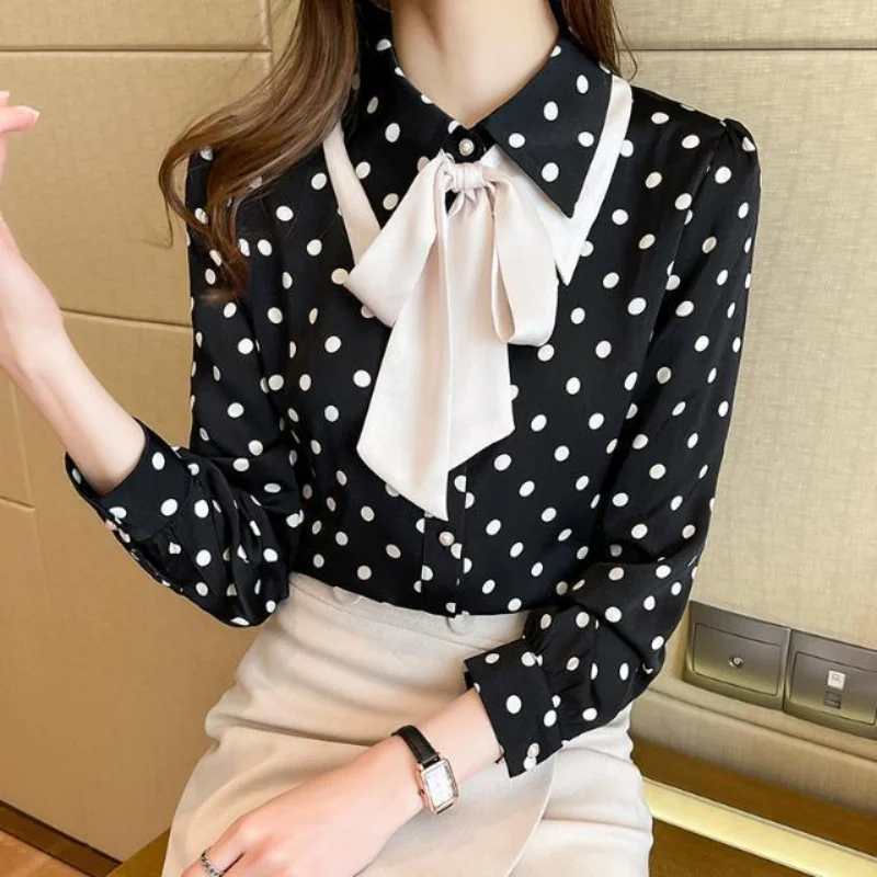 Long Sleeve Shirt Blusas Mujer De Moda 2022 Verano Polka Dot Chiffon Shirt Women With Bow Spring Autumn New Long Sleeve Top
Long Sleeve Shirt Blusas Mujer De Moda 2022 Verano Polka Dot Chiffon Shirt Women With Bow Spring Autumn New Long Sleeve Top
