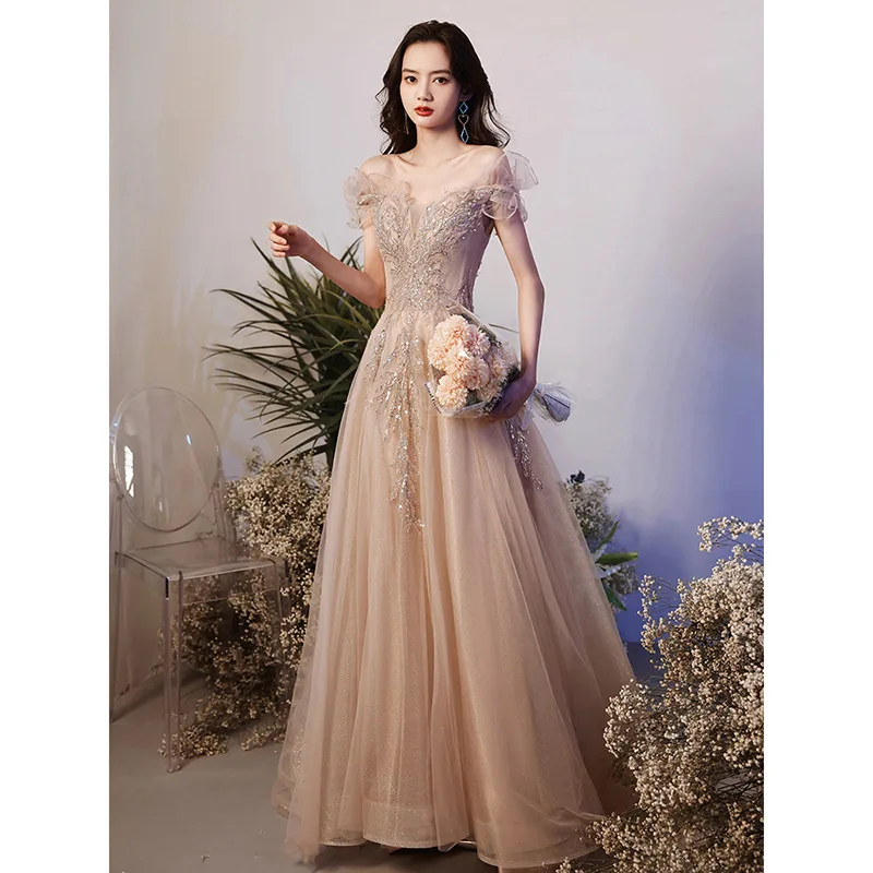 Host Evening Dress Female 2022 New Summer Temperament Elegant Young One-shoulder Long Banquet Evening Dress Shiny Dress
Host Evening Dress Female 2022 New Summer Temperament Elegant Young One-shoulder Long Banquet Evening Dress Shiny Dress