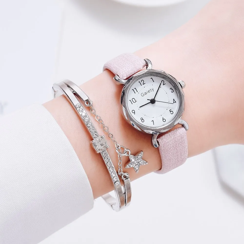 Ladies Watch 2PC New Hot Selling Fashion Small Head Simple Style Ladies Quartz Watch Set Ladies Clock Relogio Mujer
Ladies Watch 2PC New Hot Selling Fashion Small Head Simple Style Ladies Quartz Watch Set Ladies Clock Relogio Mujer