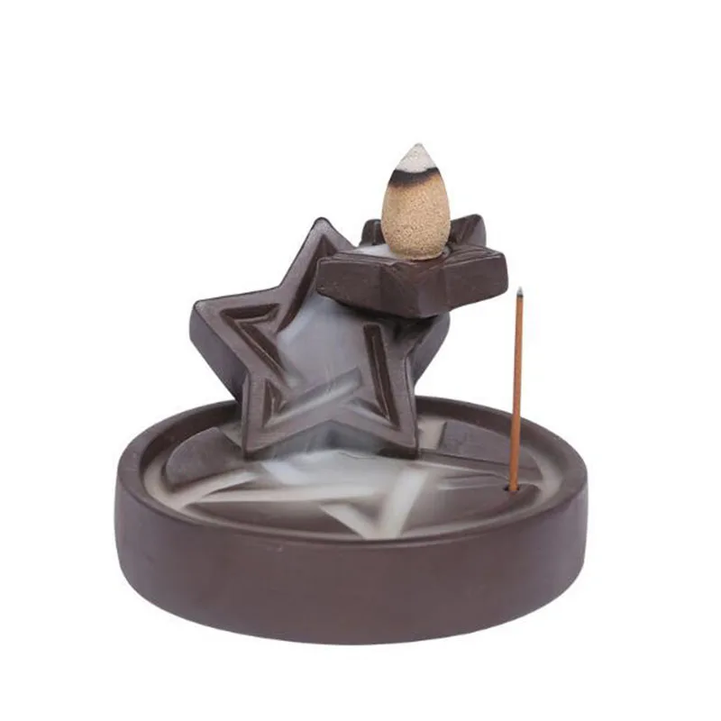 Purple Clay Backflow Incense Holder Creative Star Aroma Burner Tower Cones Burner Ceramic Crafts Art Tea House Home Decor
Purple Clay Backflow Incense Holder Creative Star Aroma Burner Tower Cones Burner Ceramic Crafts Art Tea House Home Decor