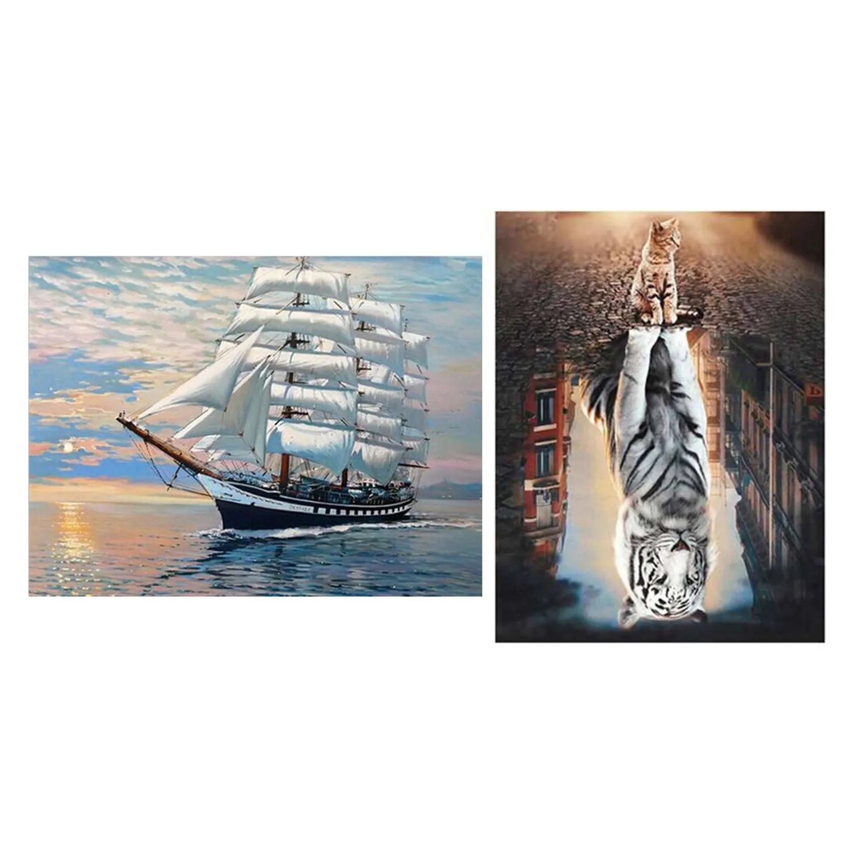 2Set Diy Diamond Painting Cross Stitch Sewing Shop Diamond Embroidery Home Decoration, Boat Scenery & Cats To Tigers
2Set Diy Diamond Painting Cross Stitch Sewing Shop Diamond Embroidery Home Decoration, Boat Scenery & Cats To Tigers